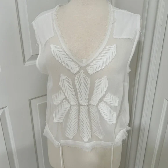 Free People sheer gather waist blouse - Picture 1 of 6